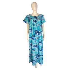 Vintage Hawaiian Day Dress Hawaii Surfers Surfing